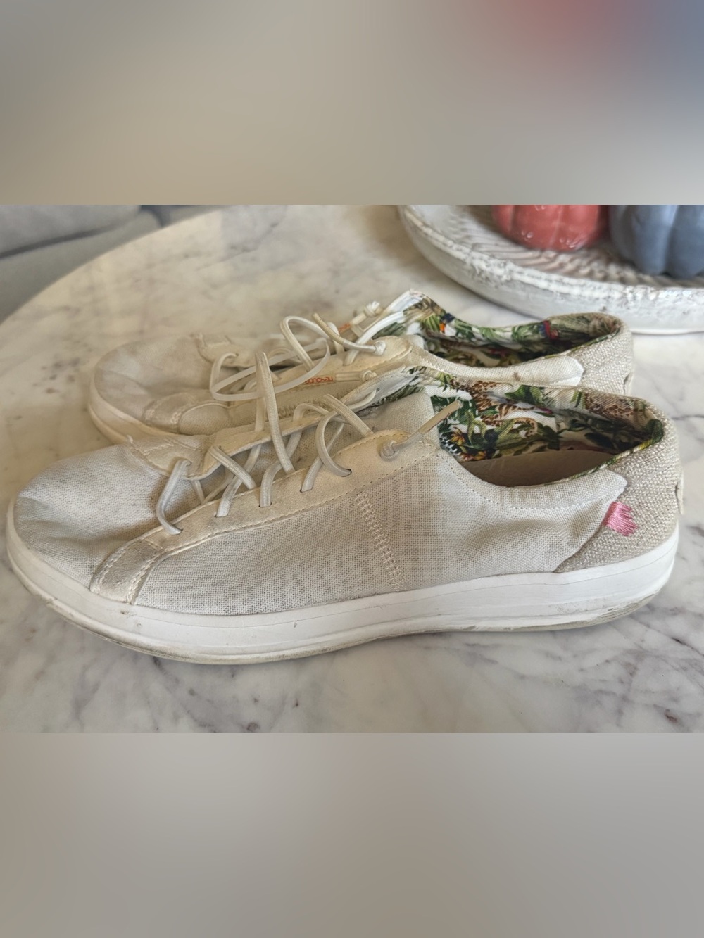 Hey Dude Karina Natural Coconut White Sneakers 11